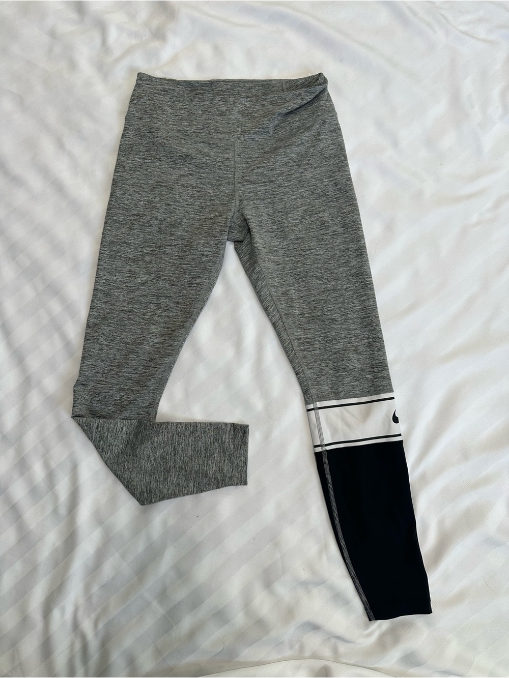 Women’s Nike Grey Leggings with Black and White Panel